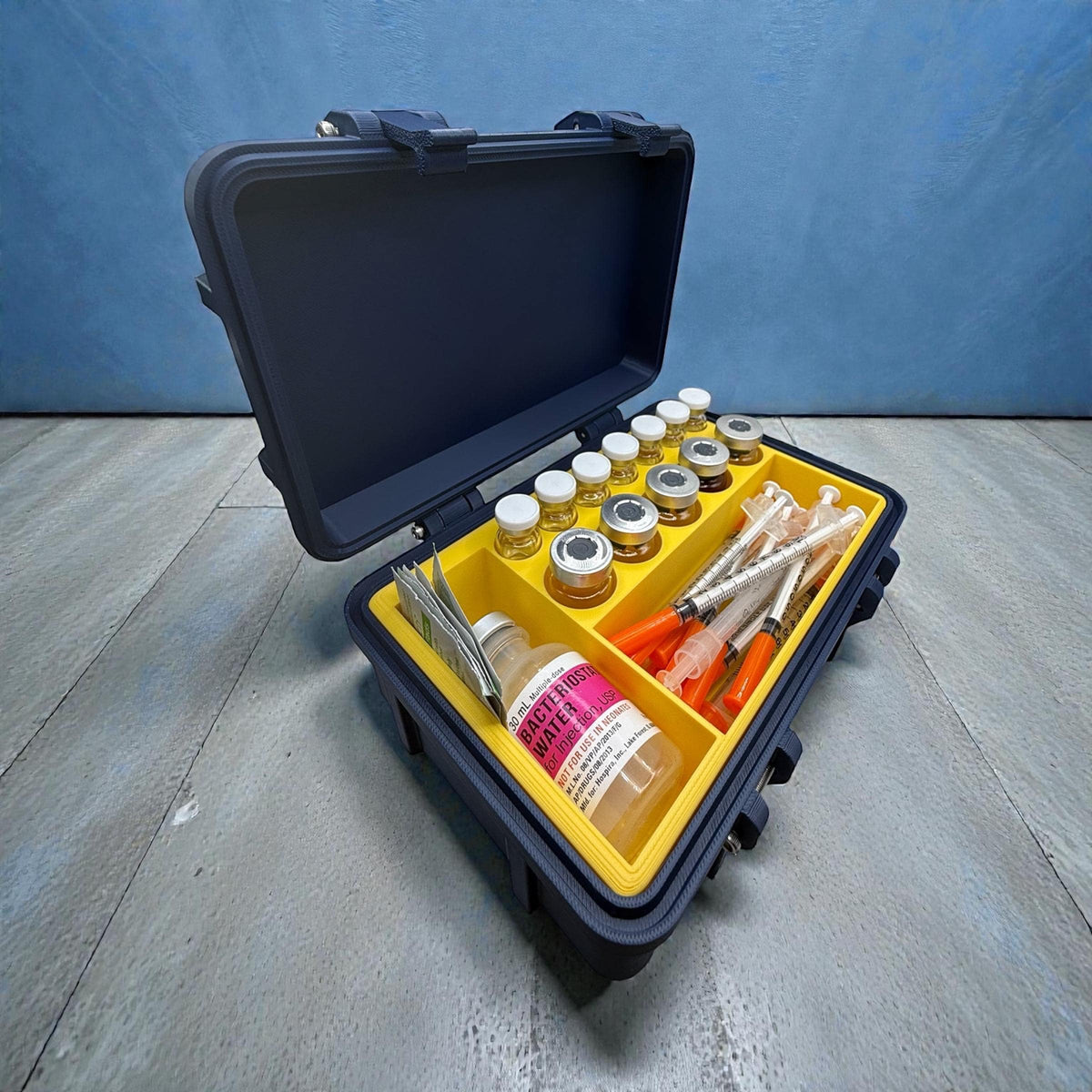 Peptide case Storage Box For Travel, syringe holder and  vials organizer for 3ml, 5ml or  10ml vials