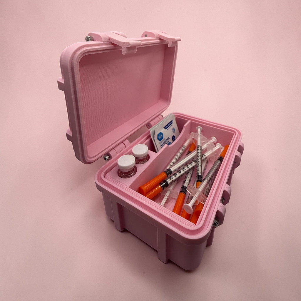 Peptide vial storage container box portable organizer for travel free vials caps included
