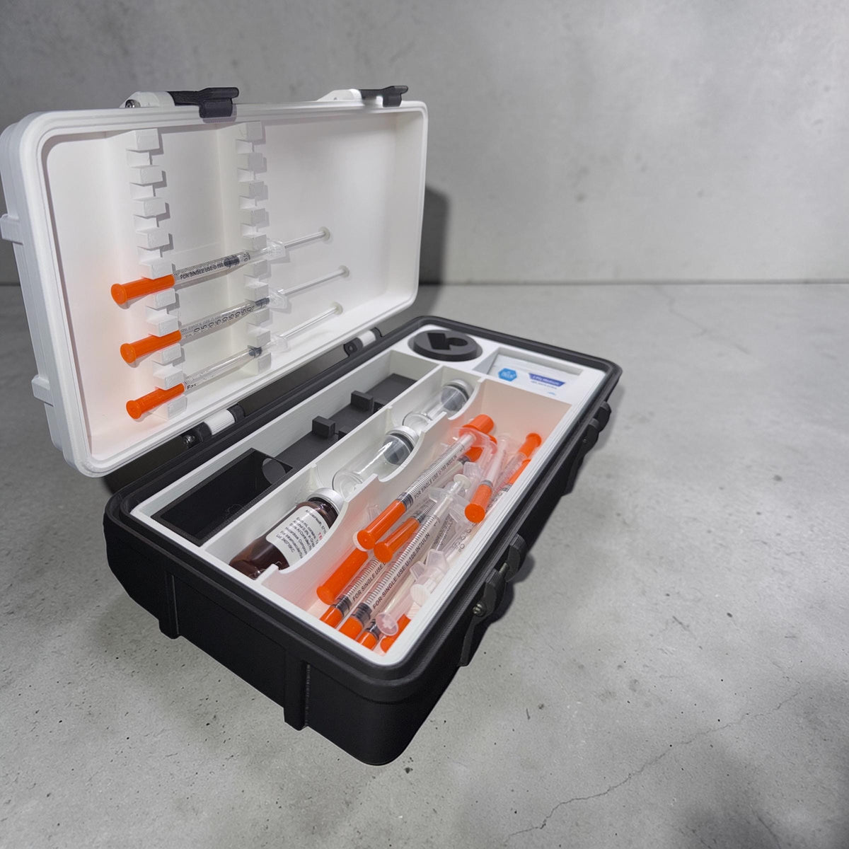 TRT HRT Storage Travel Case with Integrated Syringe Filler For 10ml  Vials And Preloaded Syringes