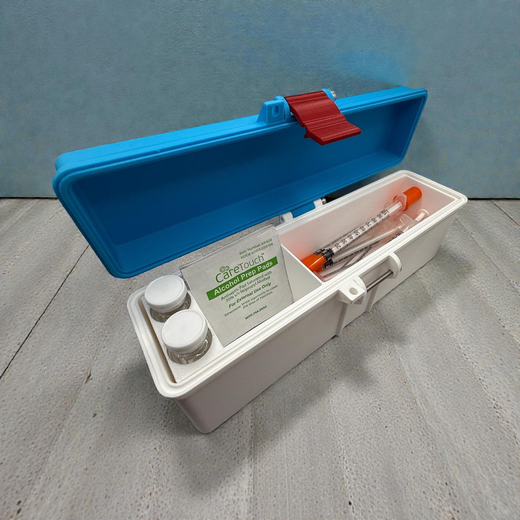 Peptide vial storage  travel case  for 3ml vial  with lock, discreet & durable storage box for syringes, alcohol pads