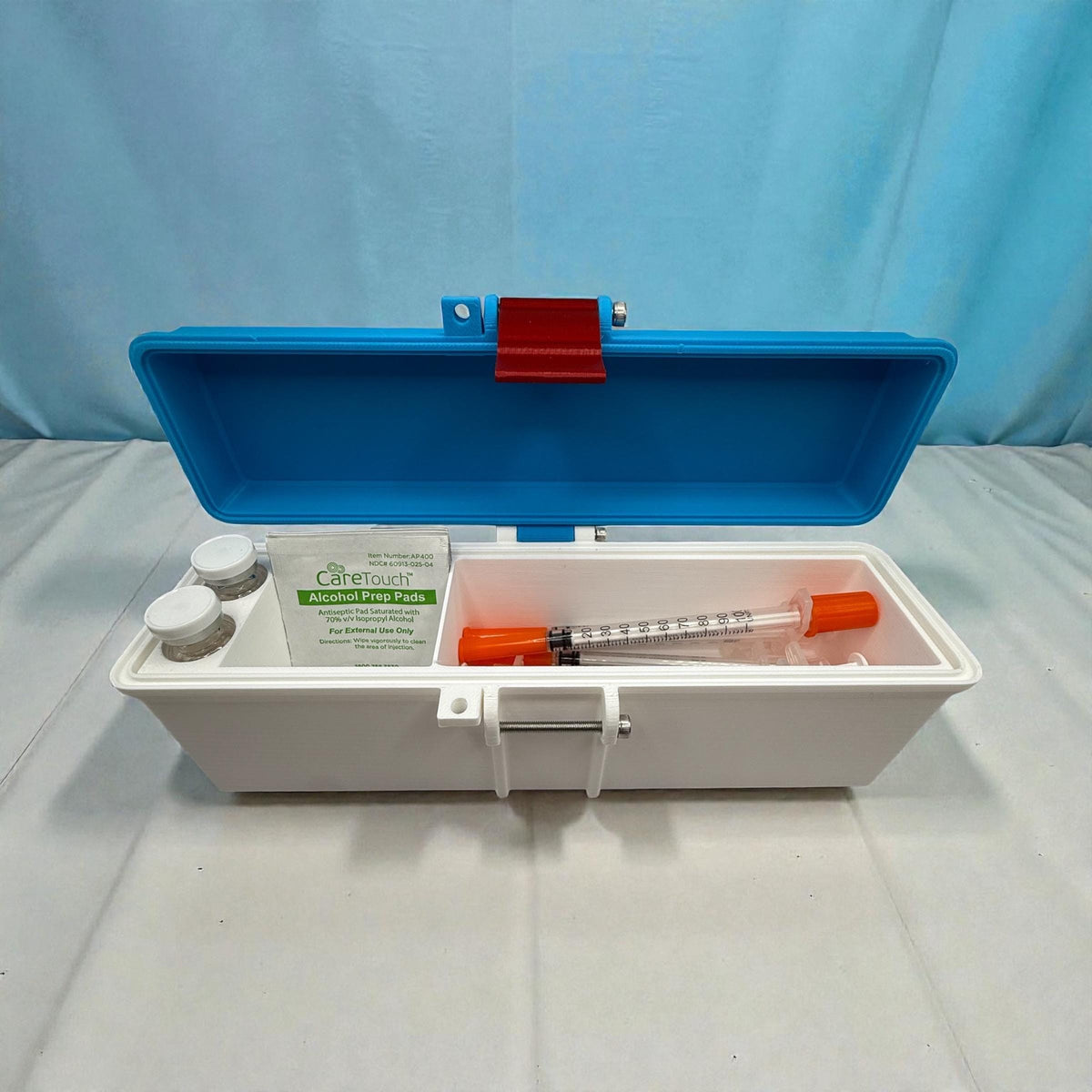 Peptide vial storage  travel case  for 3ml vial  with lock, discreet & durable storage box for syringes, alcohol pads