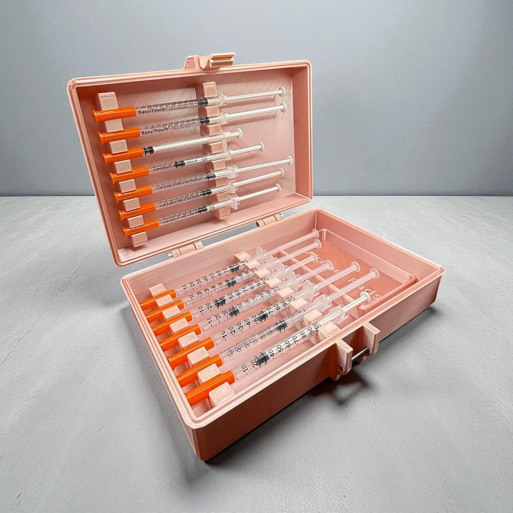 Syringe  holder storage case  holds 14 syringes for botox, filler, trt insulin & peptides syringe holder great for doctors and estheticia