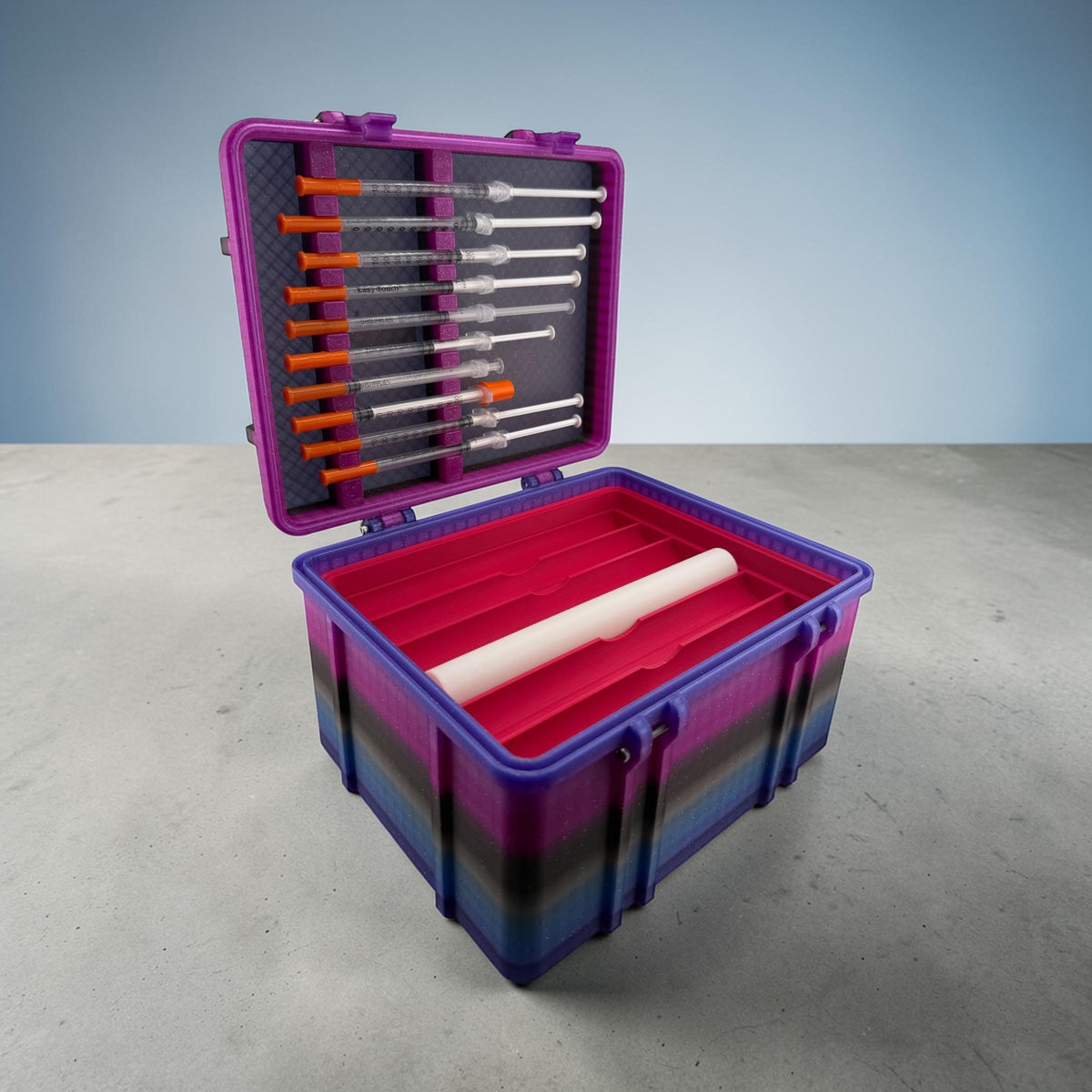 Peptide Pen Injector Case Storage Holder | 12 Pen Organizer with Syringe Lid Holder