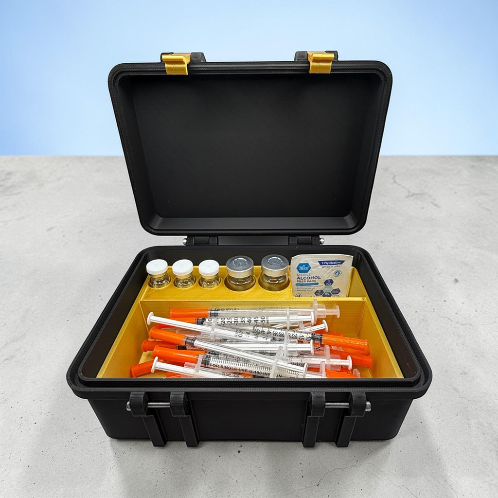 Peptides  case storage organizer and syringe holder pefect for trt, botox, filling insulin