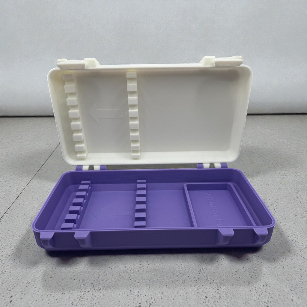 Syringe case for  1ml/1cc syringes | storage box for new or preloaded syringes, alcohol pads perfect for trt peptides insulin