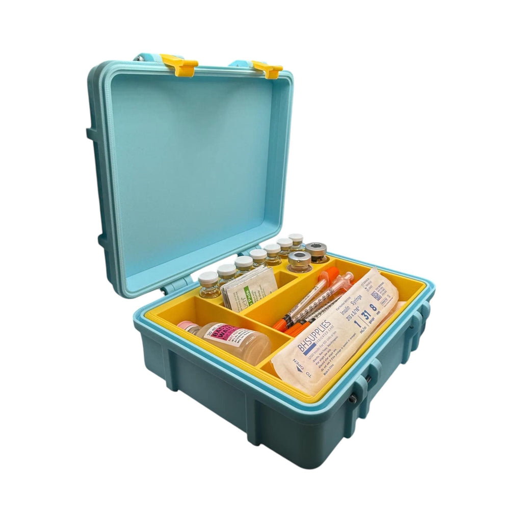 Peptide vial case storage, syringe holder and  vials organizer for 3ml, 5ml and 10ml vials like glp1 glow tesamorelin