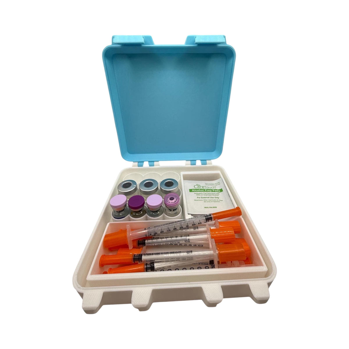Peptide case Storage Box, vials and syringes organizer for 3ml and 5ml vials