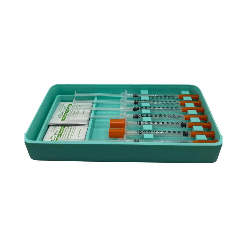 Syringe Storage Case Preloaded| Insulin, Peptides, Travel Organizer Prefilled (Red)