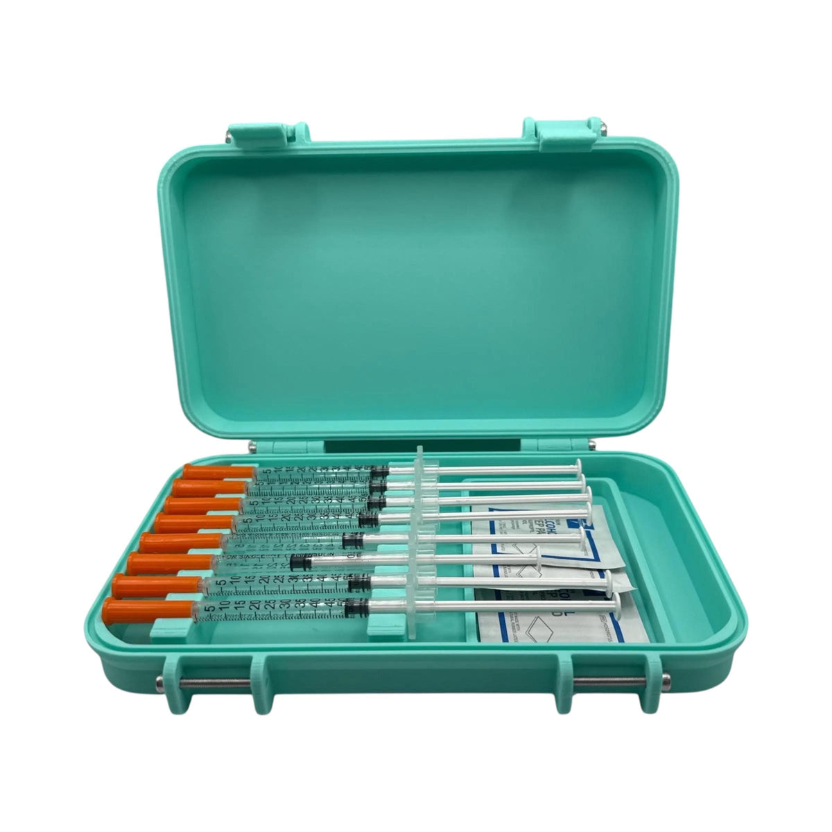 Syringe case storage for 0.5ml/cc 50 units syringes  | storage box for new or preloaded syringes and alcohol pads trt peptides insulin