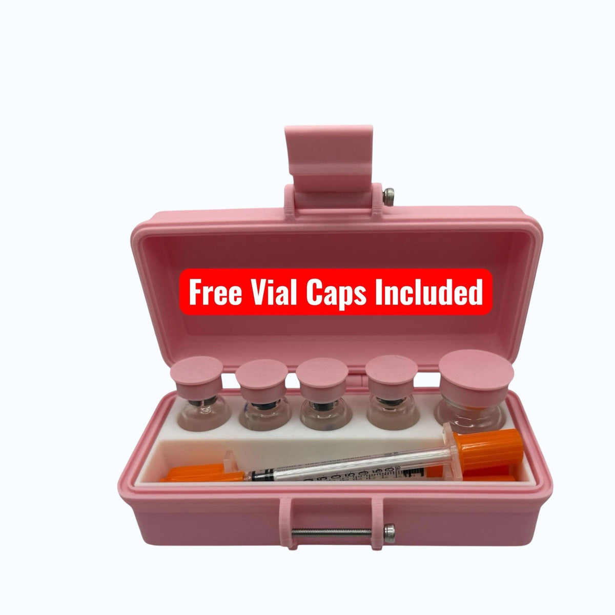 Peptide Vial Storage Container Box Slim And Portable Organizer For Travel FREE VIALS CAPS included Orchid Pink
