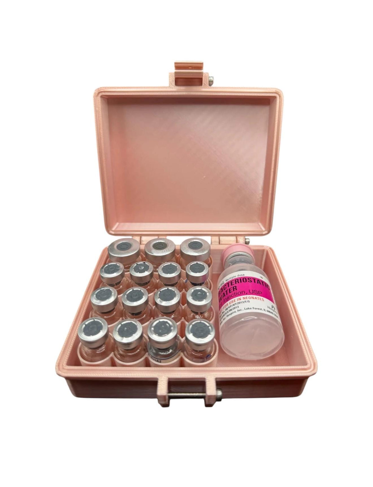 Peptides  case storage rose gold  vials organizer for 3ml and 5ml and 10 ml vials like glp1 glow tesamorelin, lipoc or reta