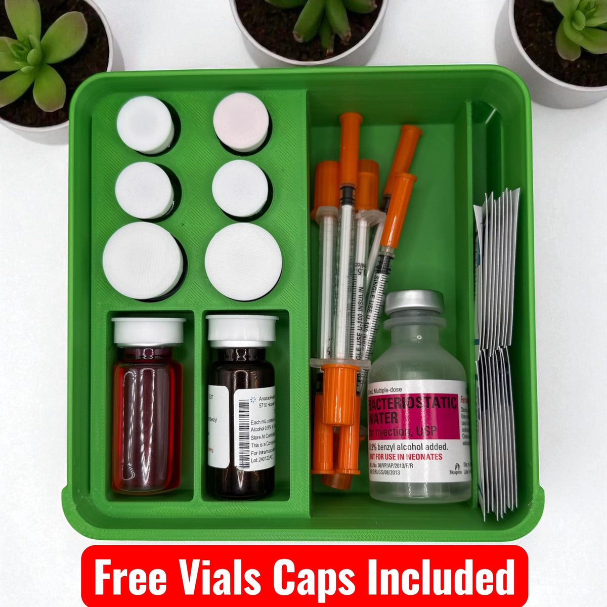 Peptides travel case, vials organizer for 3ml, 5ml and 10ml vials like glp1 glow tesamorelin reta lemon bottle or lipoc
