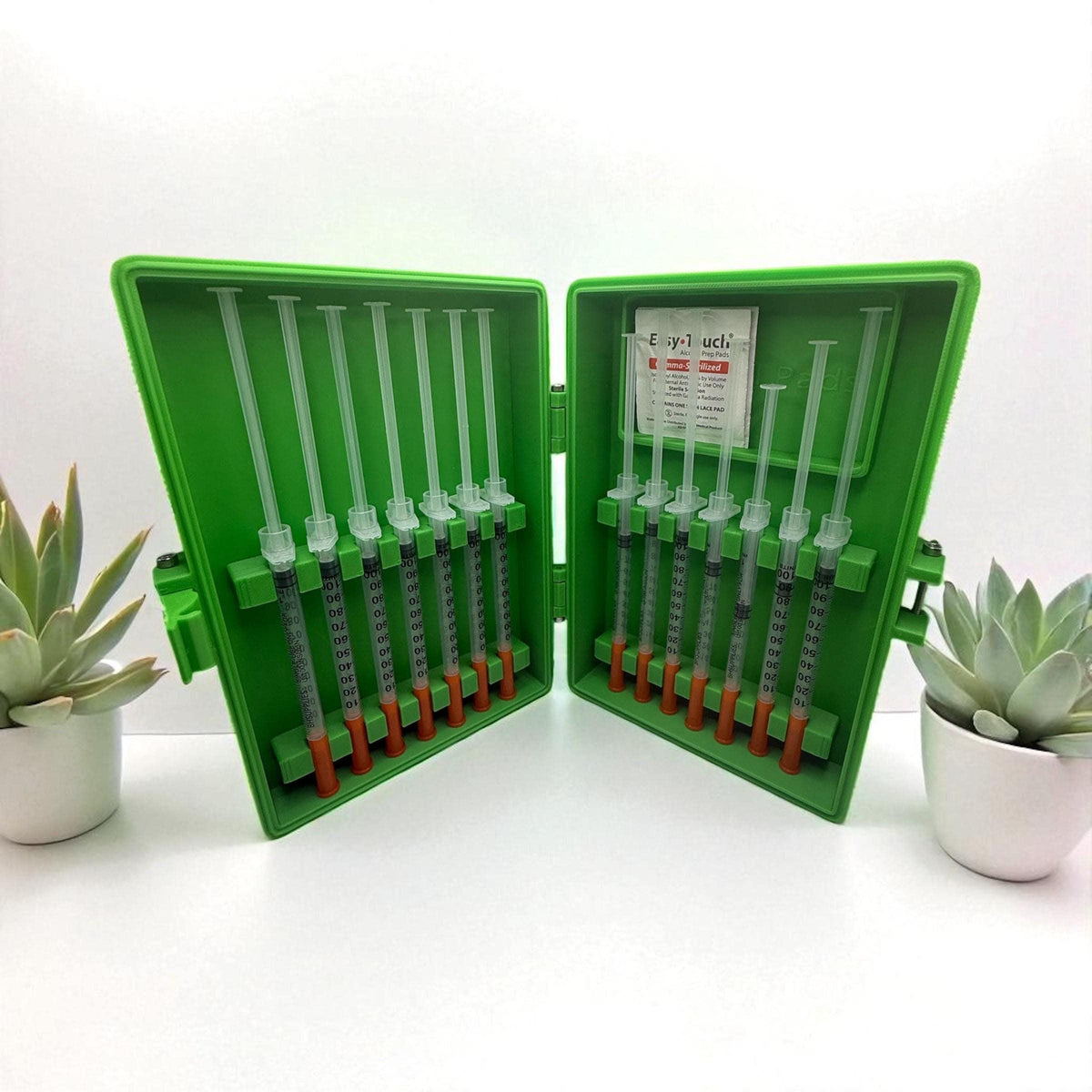 Preloaded syringe  storage case  holds 14 syringes for botox, filler, trt insulin & peptides syringe holder great for doctors and estheticia