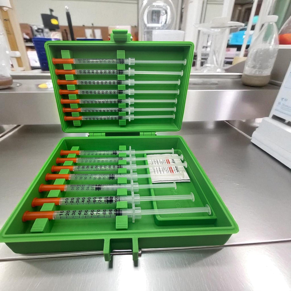 Preloaded syringe  storage case  holds 14 syringes for botox, filler, trt insulin & peptides syringe holder great for doctors and estheticia