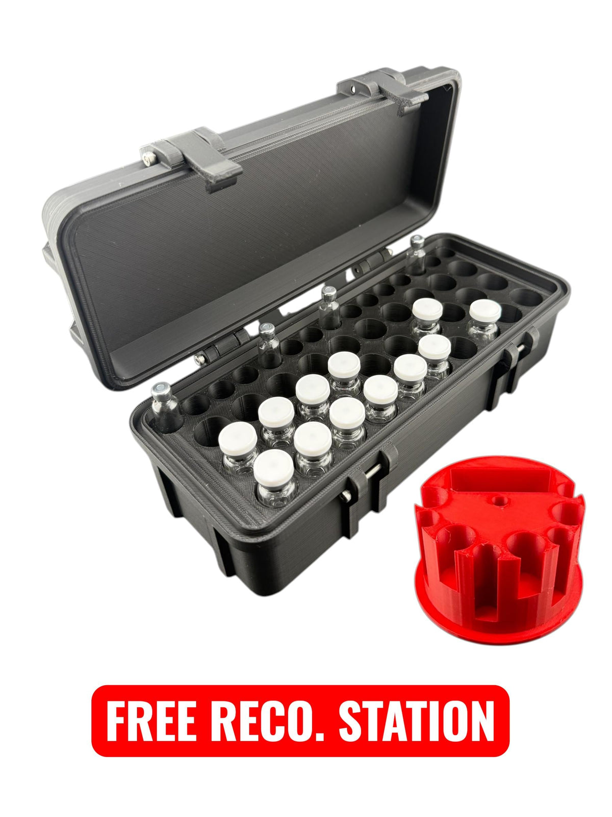 Peptide Vial & Pen Cartridge Storage Case Holder – Holds 15x3ml Cartridges and 30x3ml Peptides Vials