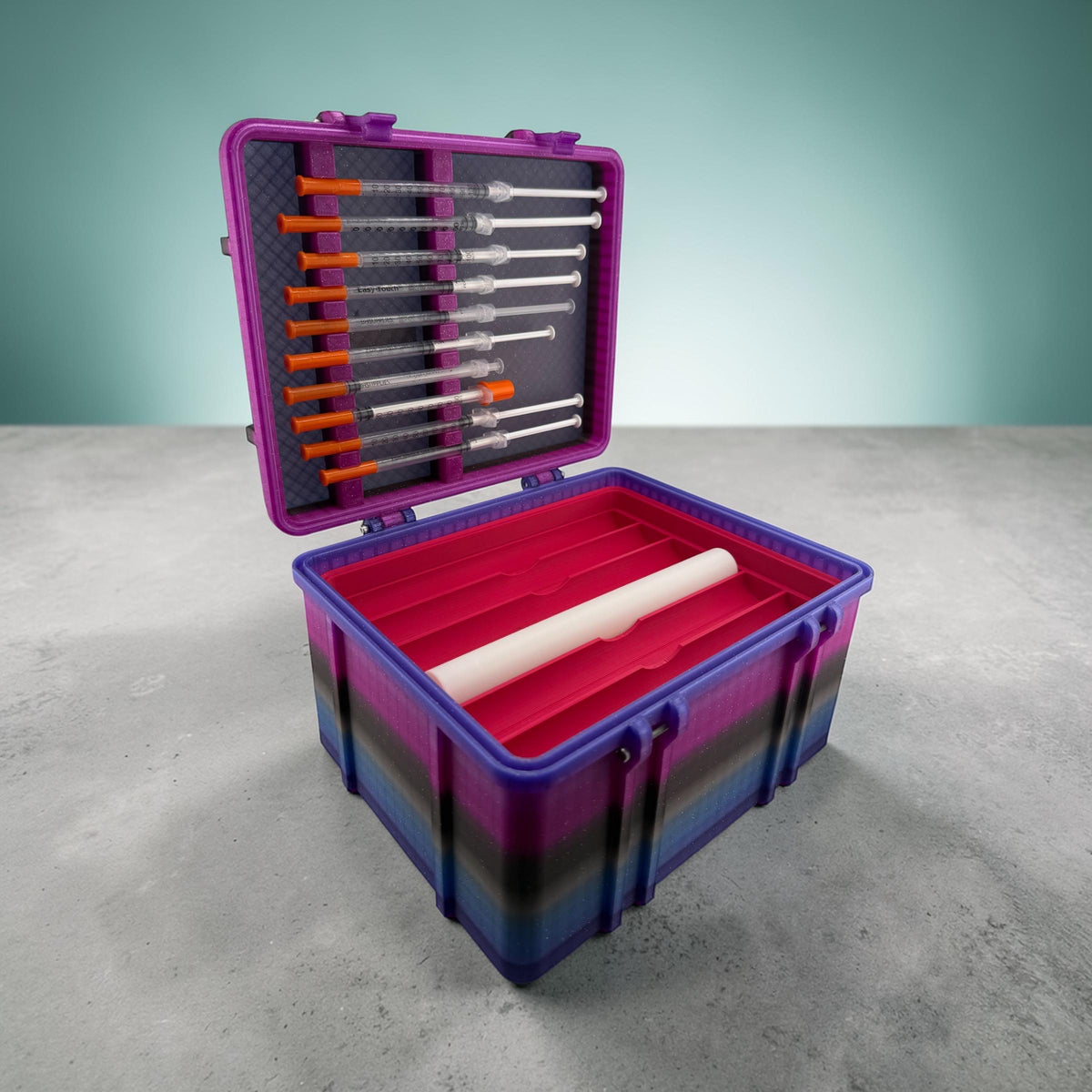 Peptide Pen Injector Case Storage Holder | 12 Pen Organizer with Syringe Lid Holder
