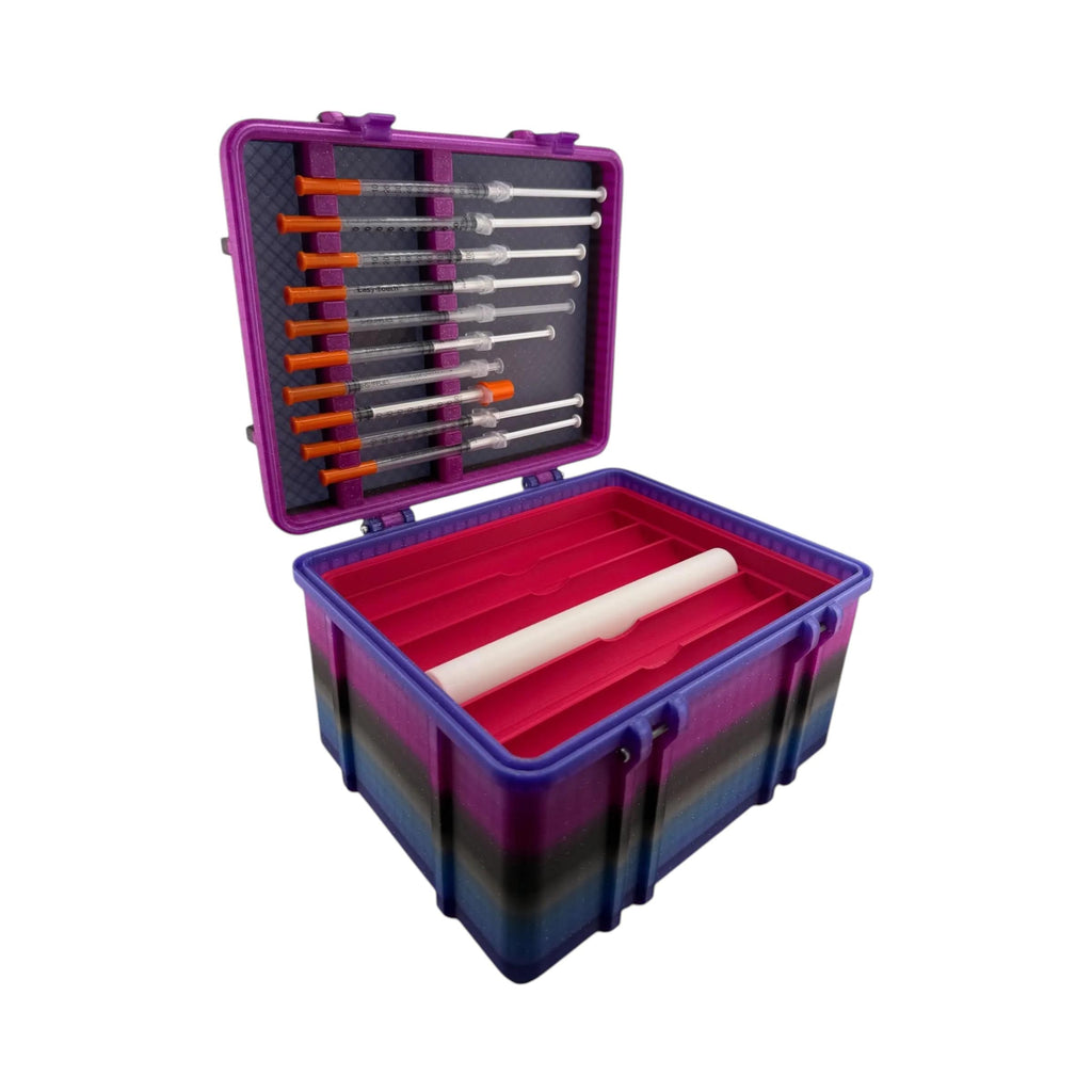 Peptide Pen Injector Case Storage Holder | 12 Pen Organizer with Syringe Lid Holder