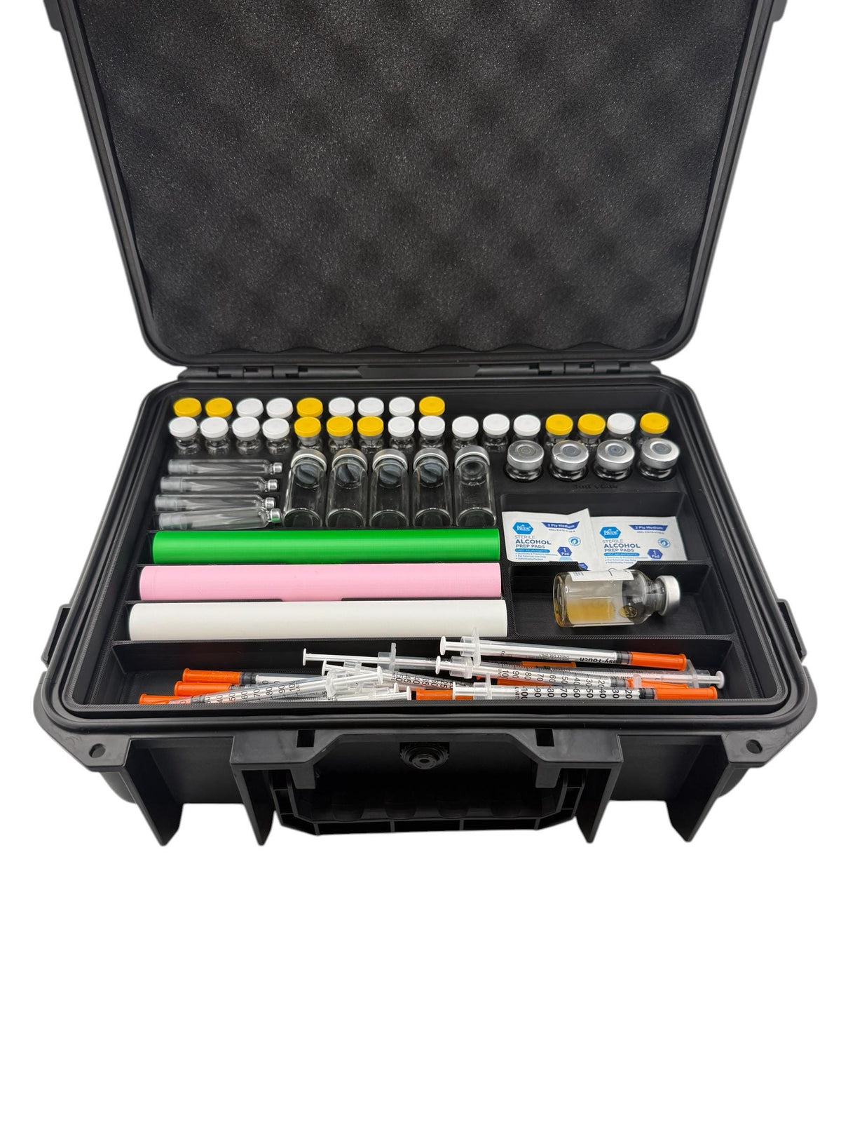 Peptide & Vial Storage Case Organizer – Pen And Cartridge Case Holder, Large Capacity Multiple Vials, Syringes and Supplies
