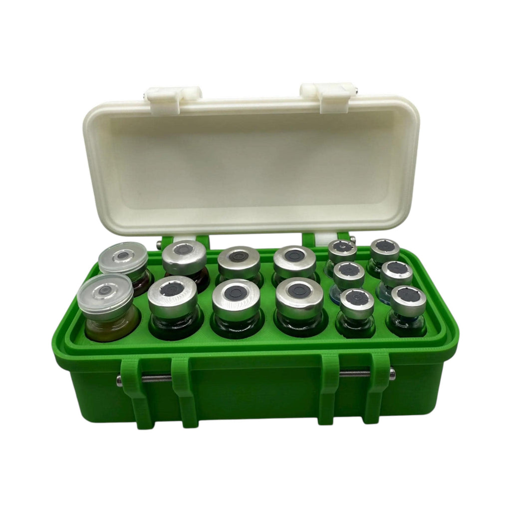 Peptides vial case organizer for peptides, insulin, trt, botox, hrt