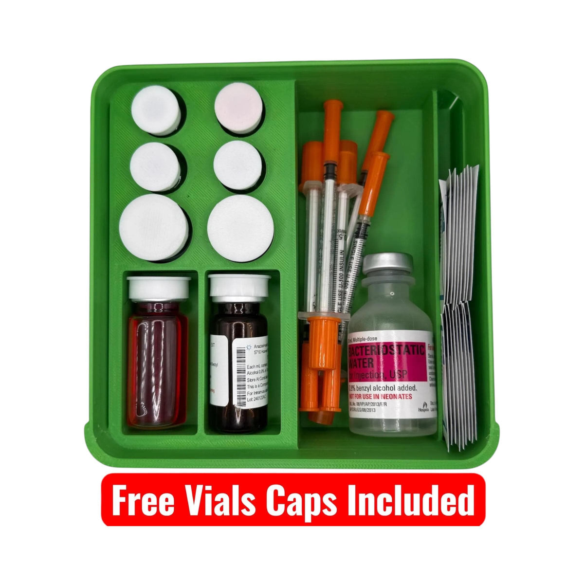 Peptides travel case, vials organizer for 3ml, 5ml and 10ml vials like glp1 glow tesamorelin reta lemon bottle or lipoc