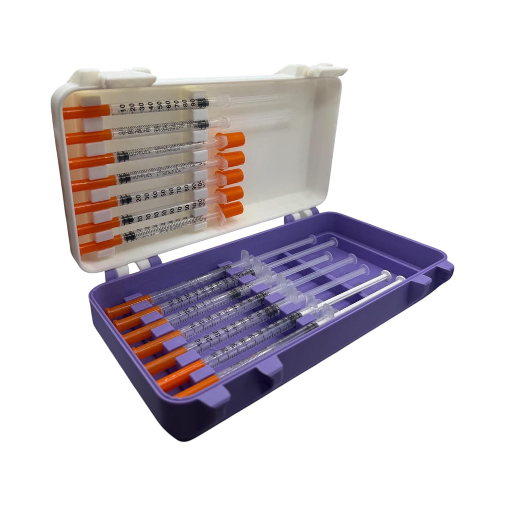 Syringe case for  1ml/1cc syringes | storage box for new or preloaded syringes, alcohol pads perfect for trt peptides insulin