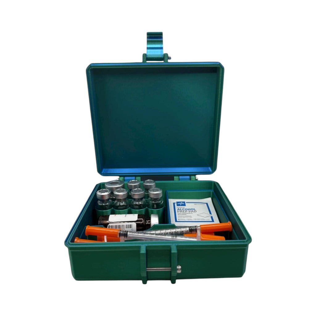 Peptides travel case, vials organizer for 3ml, 5ml and one 10ml vials like glp1 glow tesamorelin reta testosterone trt