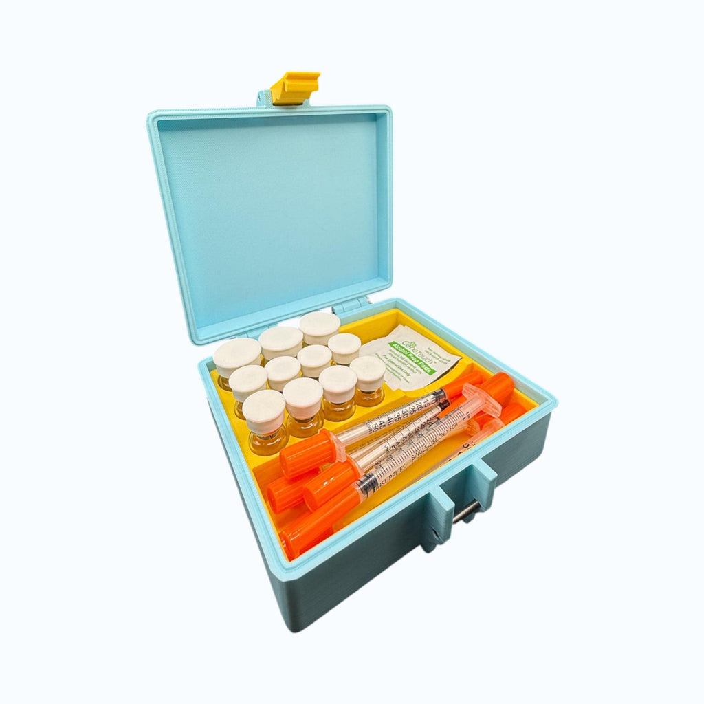 Peptide storage vial storage case, vials organizer for 3ml and 5ml vials like glp1 glow tesamorelin reta,  free vial  caps