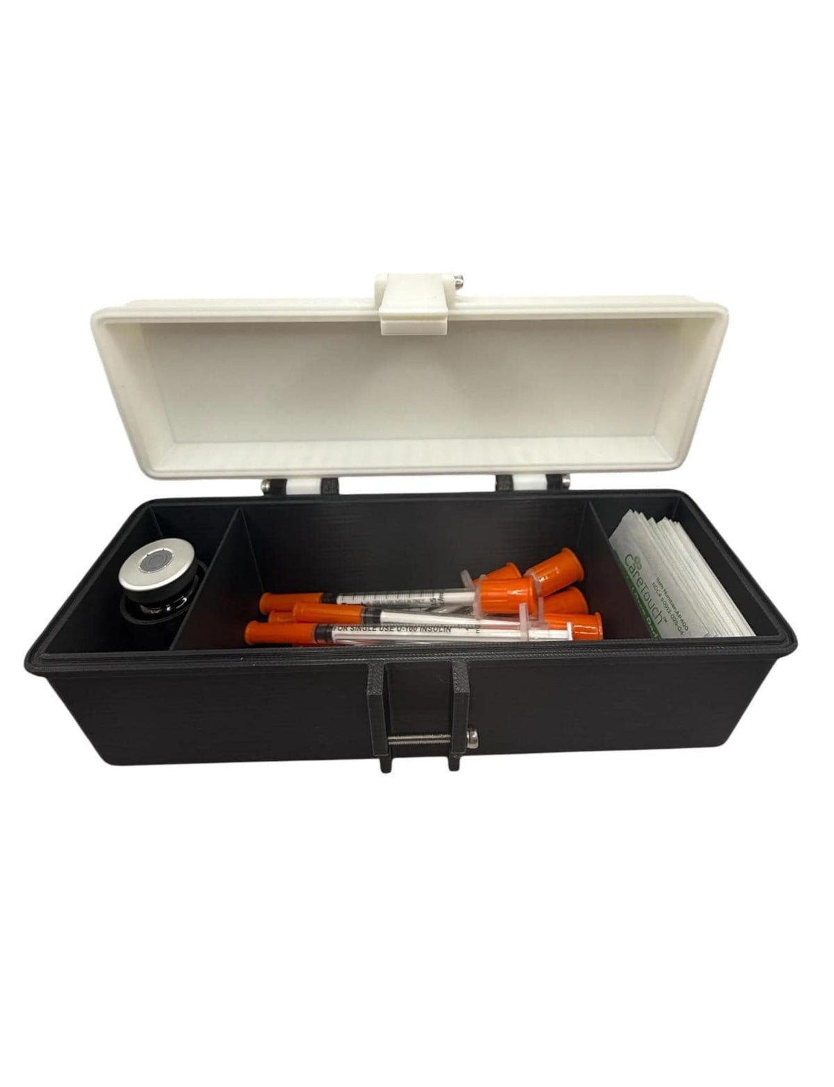 Trt hrt travel case  for 10ml testosterone vial– discreet & durable storage box for syringes, alcohol pads, and 10ml vial