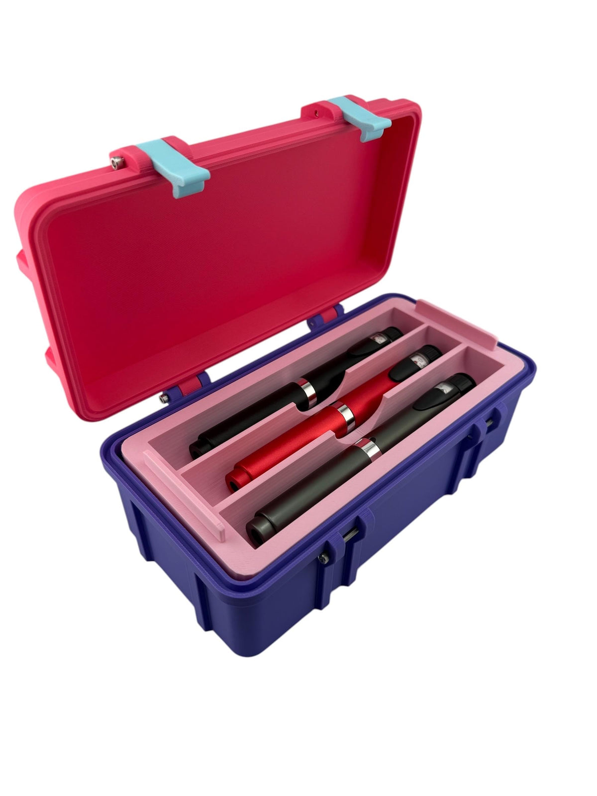 Peptide Pen Injector Case Storage | 3 Pen Organizer with 3ml Cartridge Vial Holder and accesories space