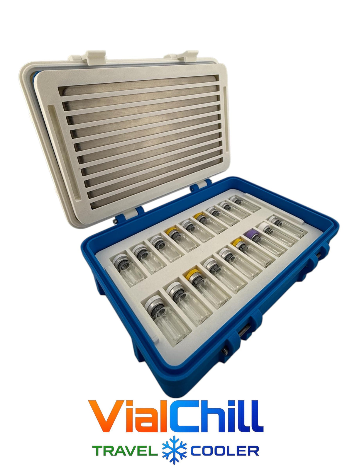 Cooler Peptide Vial Storage Case with Stainless Steel Ice Pack  3ml Vial Travel Container Insulin Cooling Case