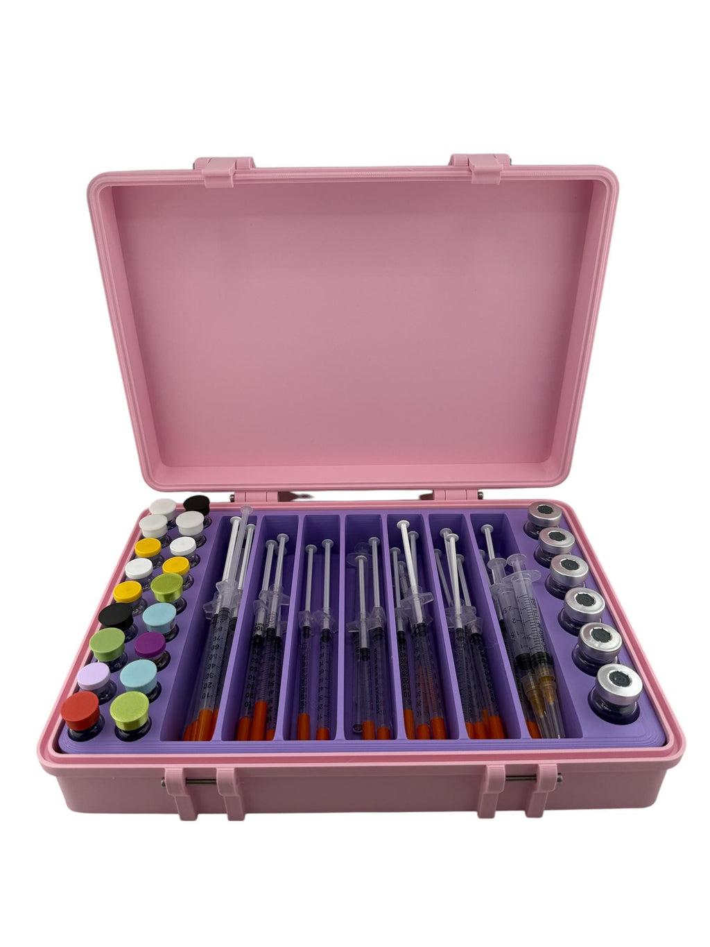 Prefilled Syringe Storage Case | 7 Slot Organizer | 3ml 5ml 10ml Vial Holder | Peptide Storage Box