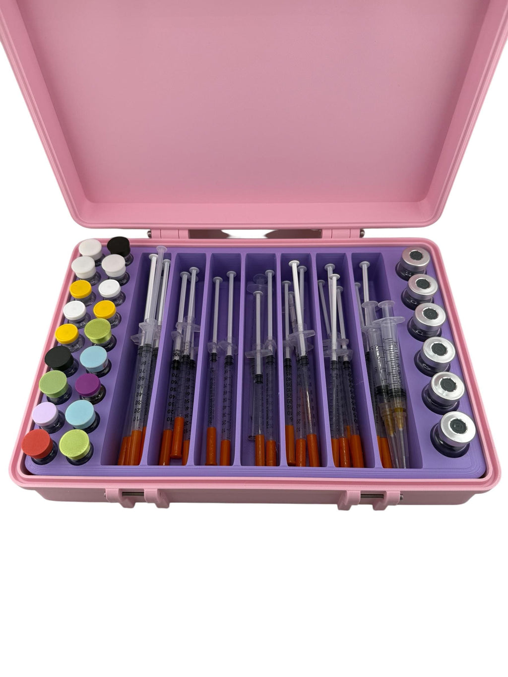 Prefilled Syringe Storage Case | 7 Slot Organizer | 3ml 5ml 10ml Vial Holder | Peptide Storage Box