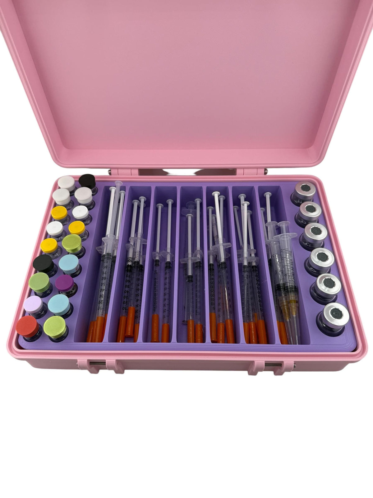 Prefilled Syringe Storage Case | 7 Slot Organizer | 3ml 5ml 10ml Vial Holder | Peptide Storage Box