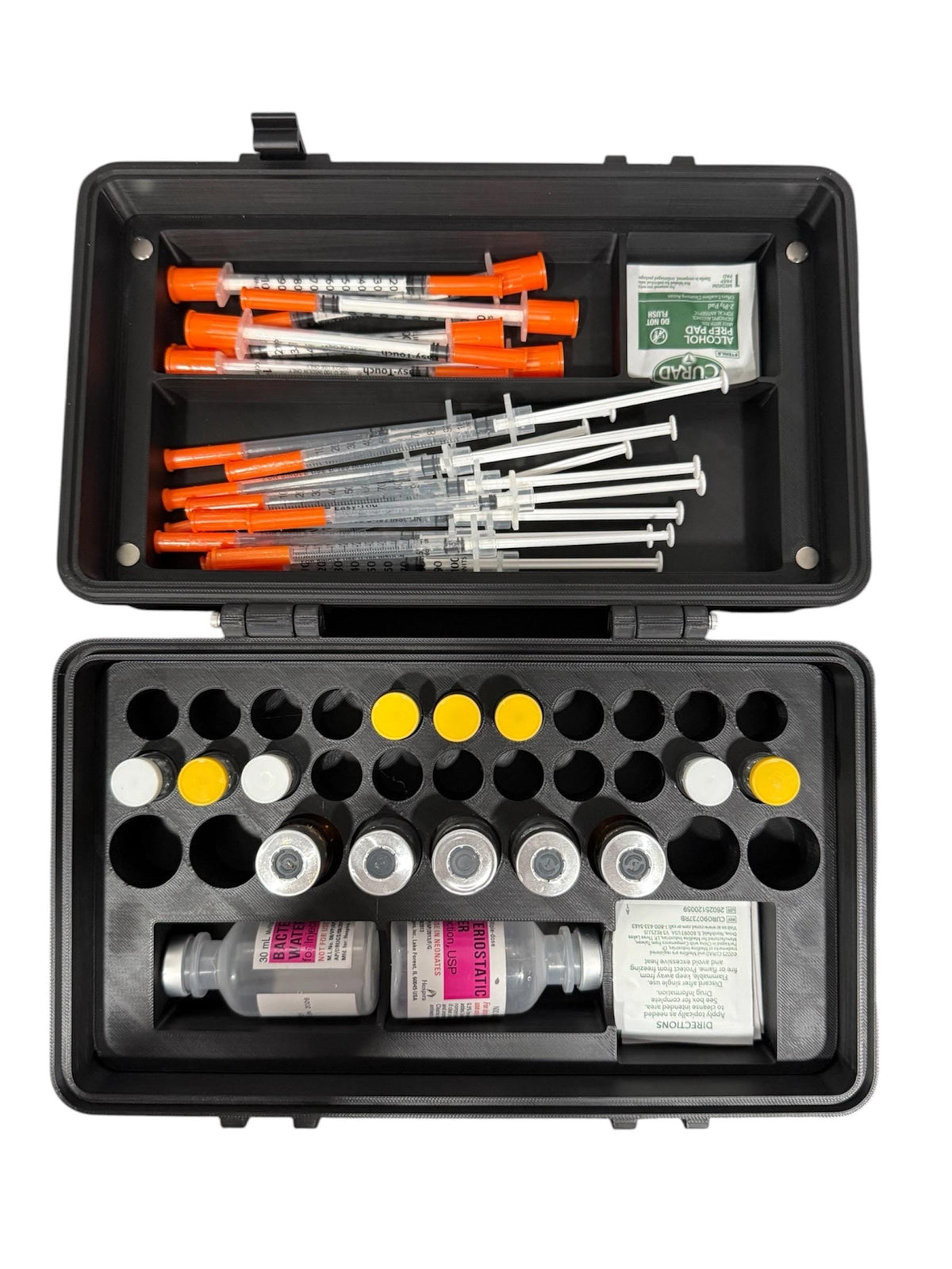 Peptide case storage vial holder organizer