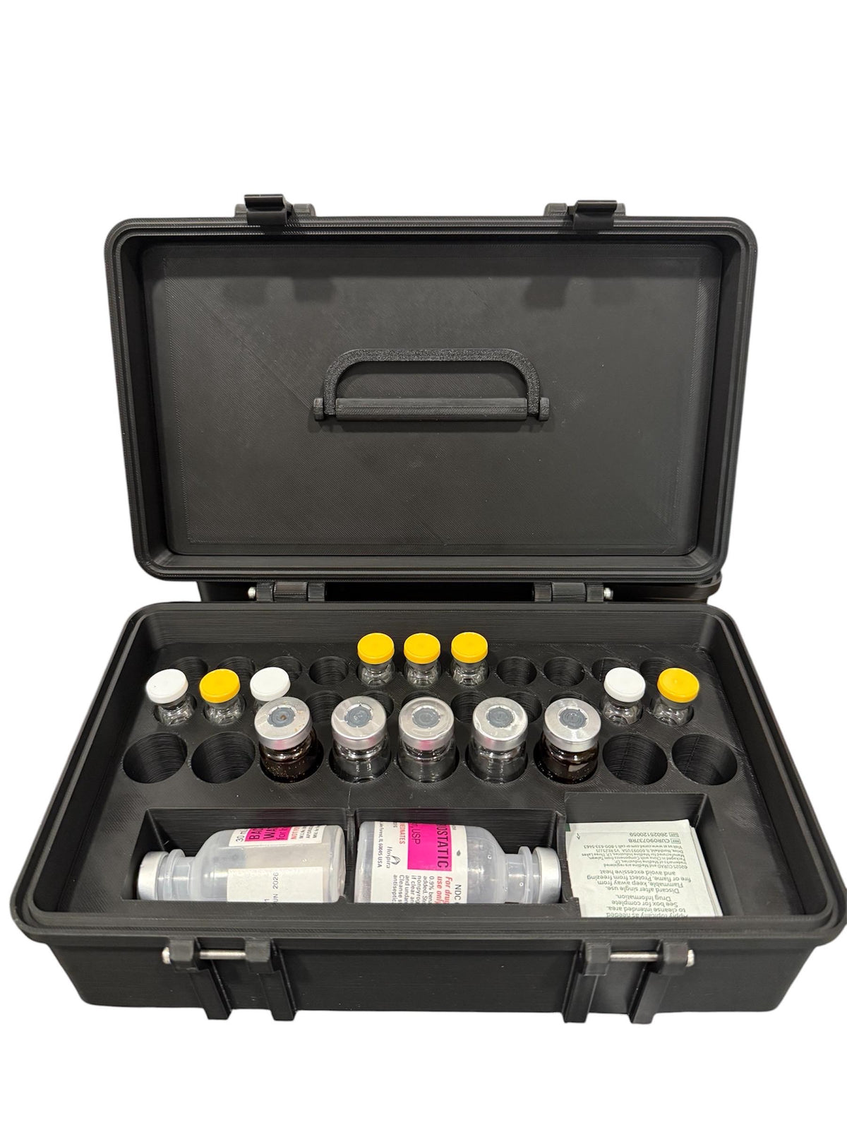 Peptide case storage vial holder organizer