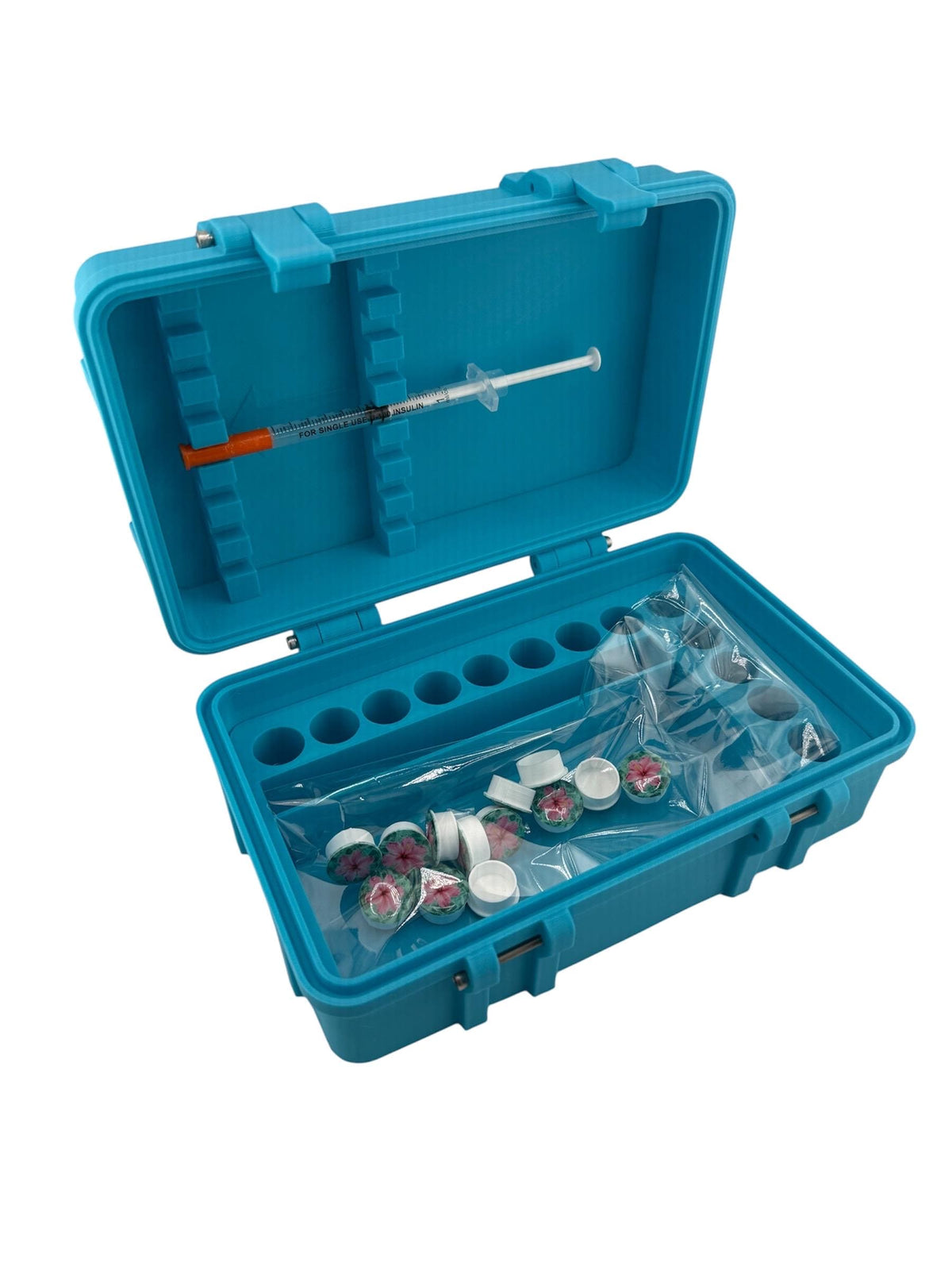 Peptides  vialcase storage organizer and preloaded syringe holder