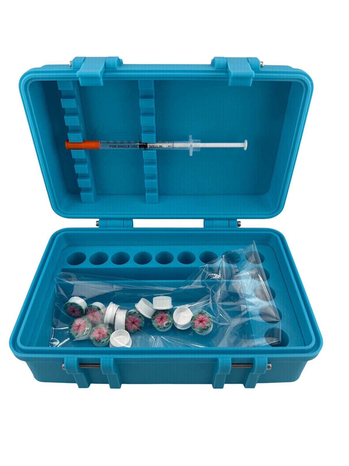 Peptides  vialcase storage organizer and preloaded syringe holder