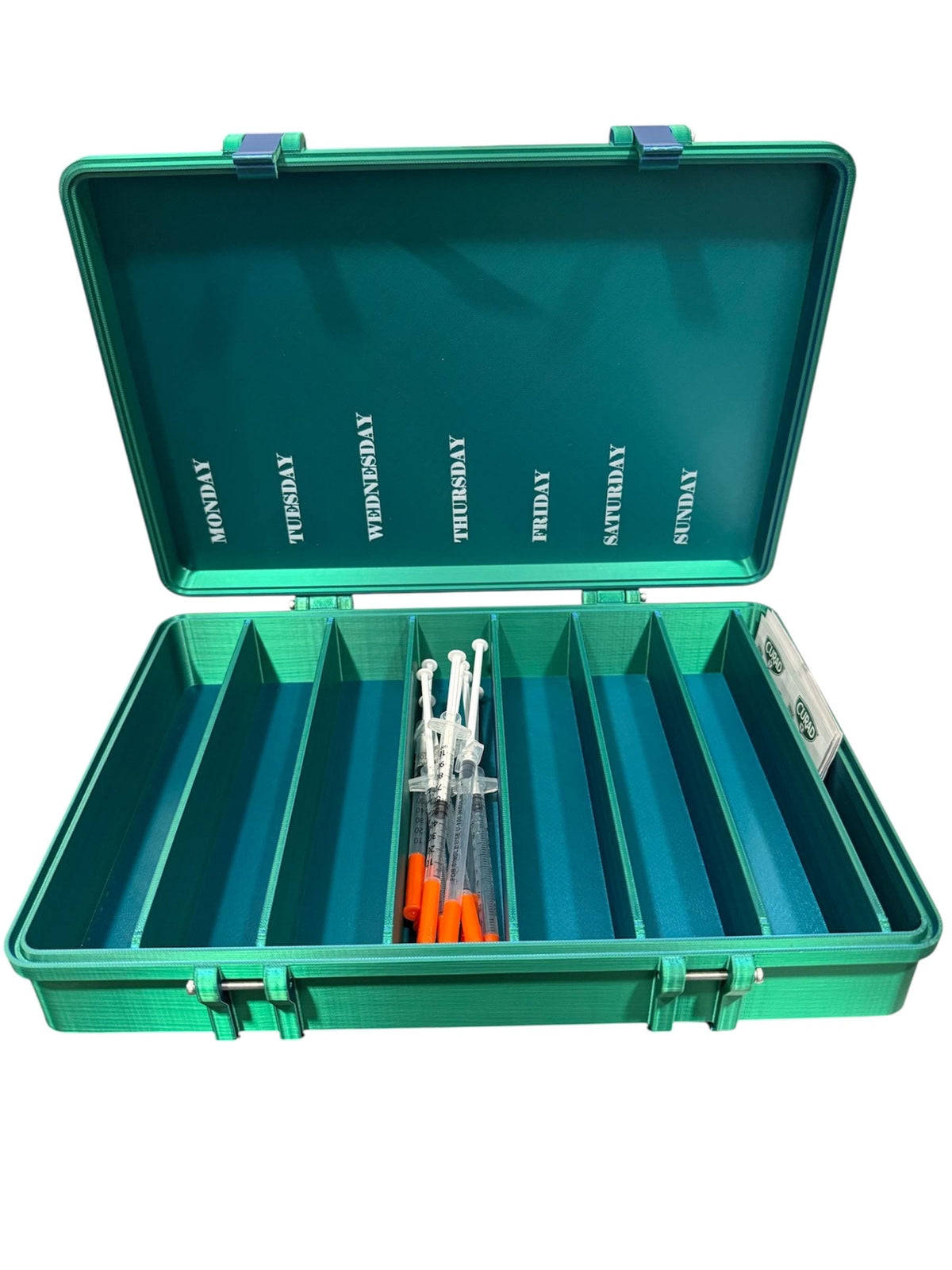 Prefilled Syringe Storage Case 7 Slot Organizer Alcohol Pad Area
