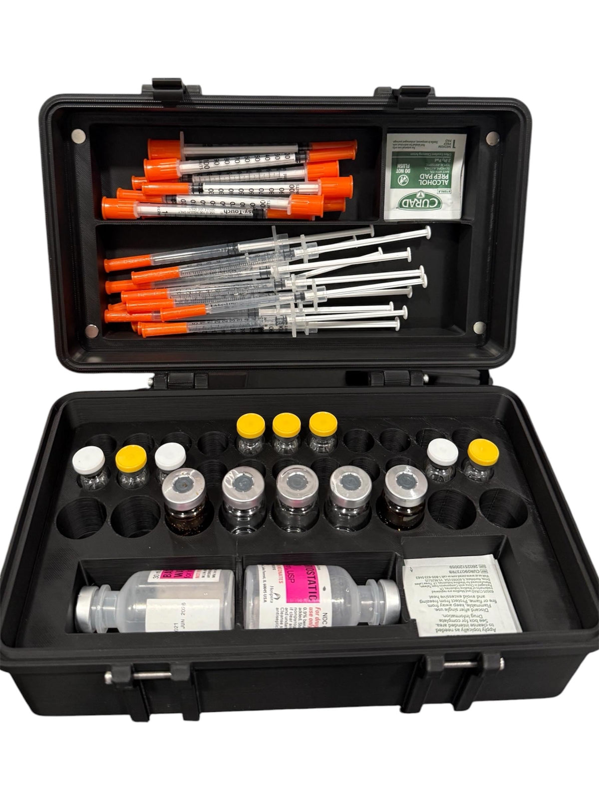 Peptide case storage vial holder organizer