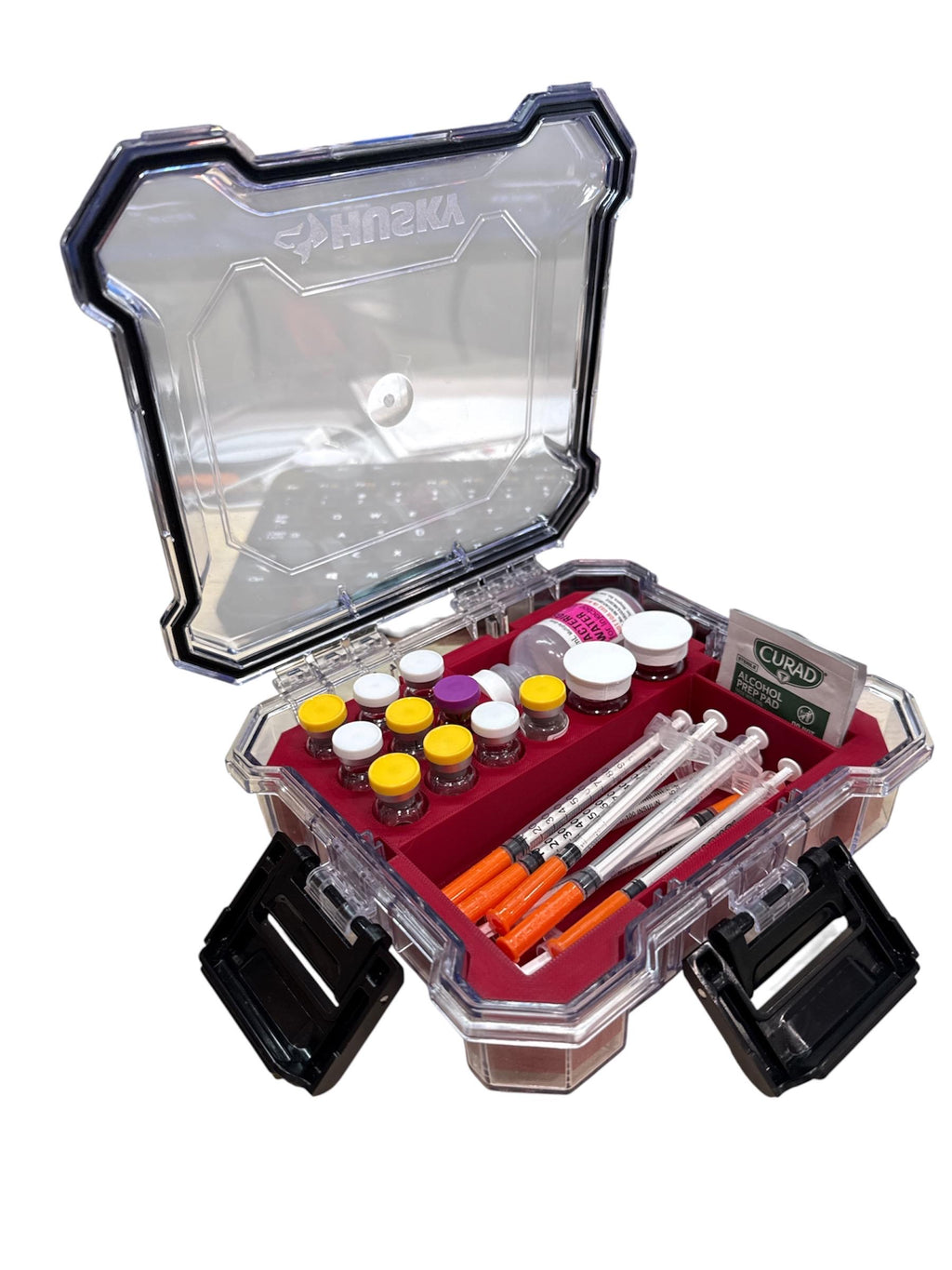 Peptide Case Vial Storage Holder for 3ml 5ml Vials, Syringes, Alcohol Pads