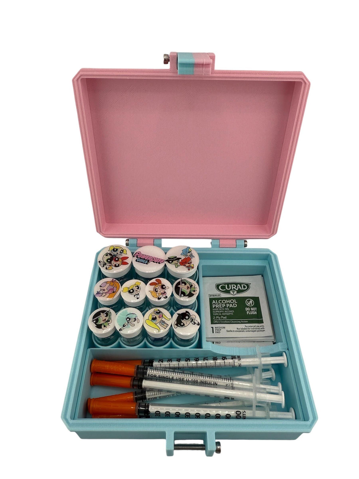 Peptide case, vial organizer for 3ml and 5ml vials Powerpuff GirlsTheme