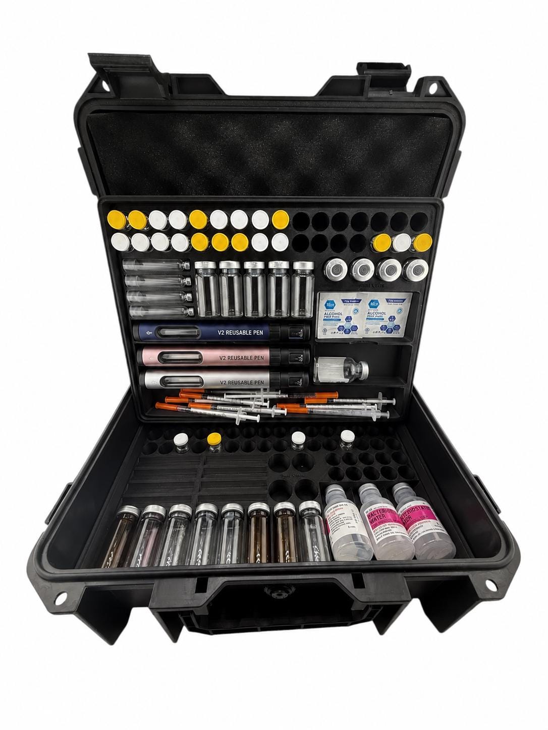 Peptide & Vial Storage Case Organizer – Pen And Cartridge Case Holder, Large Capacity Multiple Vials, Syringes and Supplies
